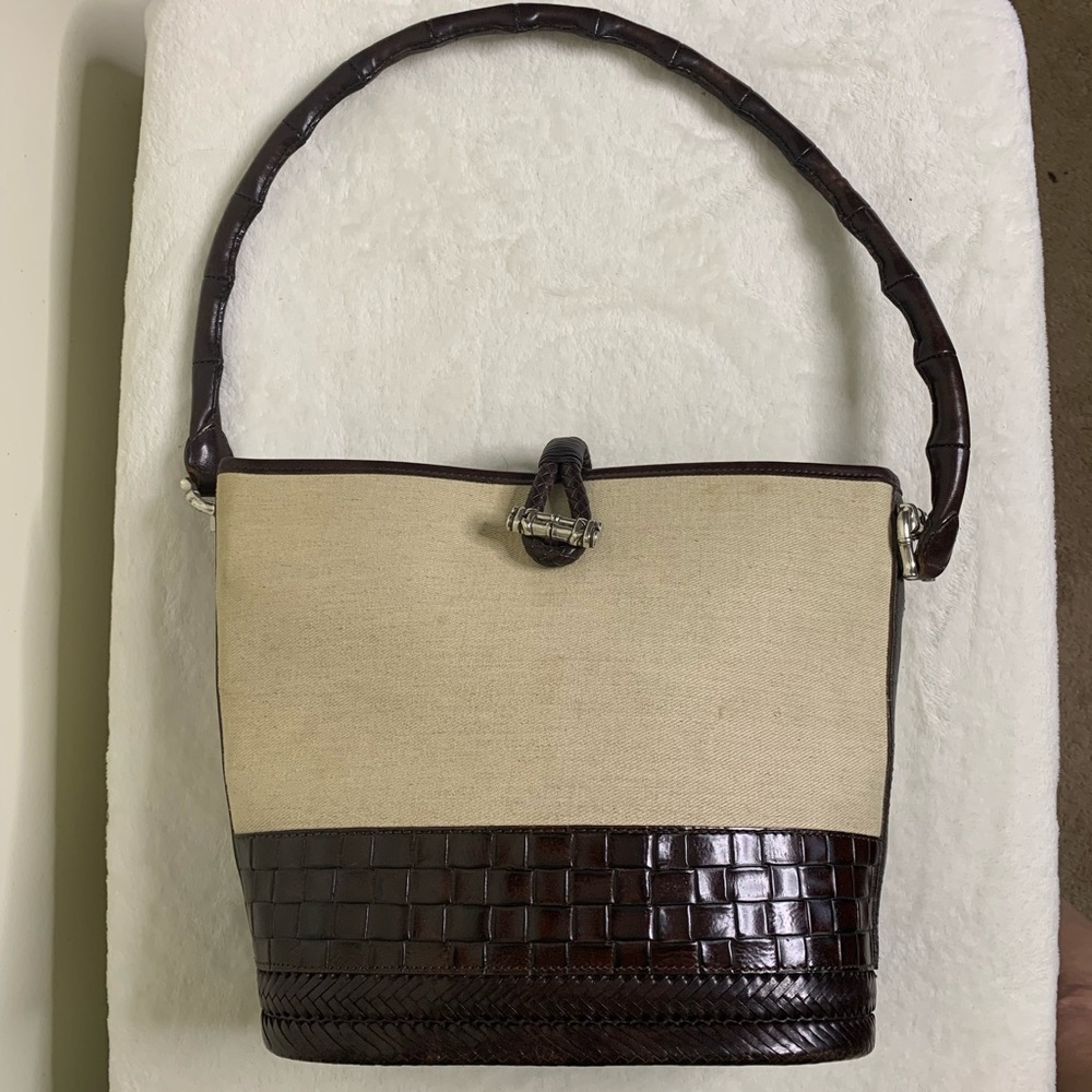 Brighton Canvas & Leather Shoulder Bag